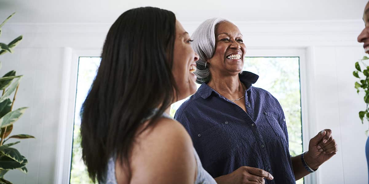 Women laughing with her daughter